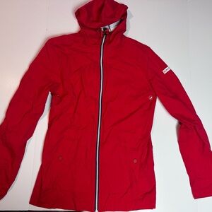 Hunter Target Red Rain Jacket Women’s XS Hooded Waterproof Coat
